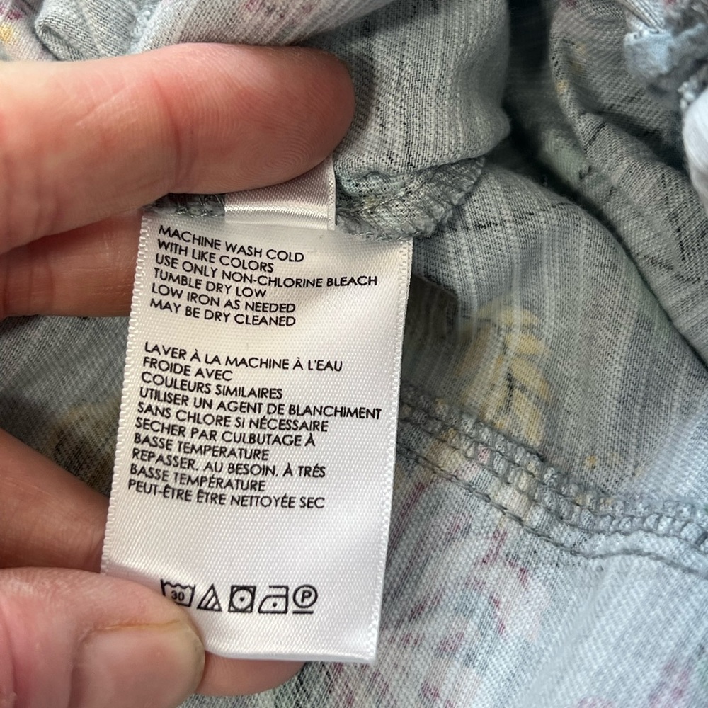 Anthropologie Victoria floral cargo pants blue botanical floral boho feminine - Picture 13 of 14